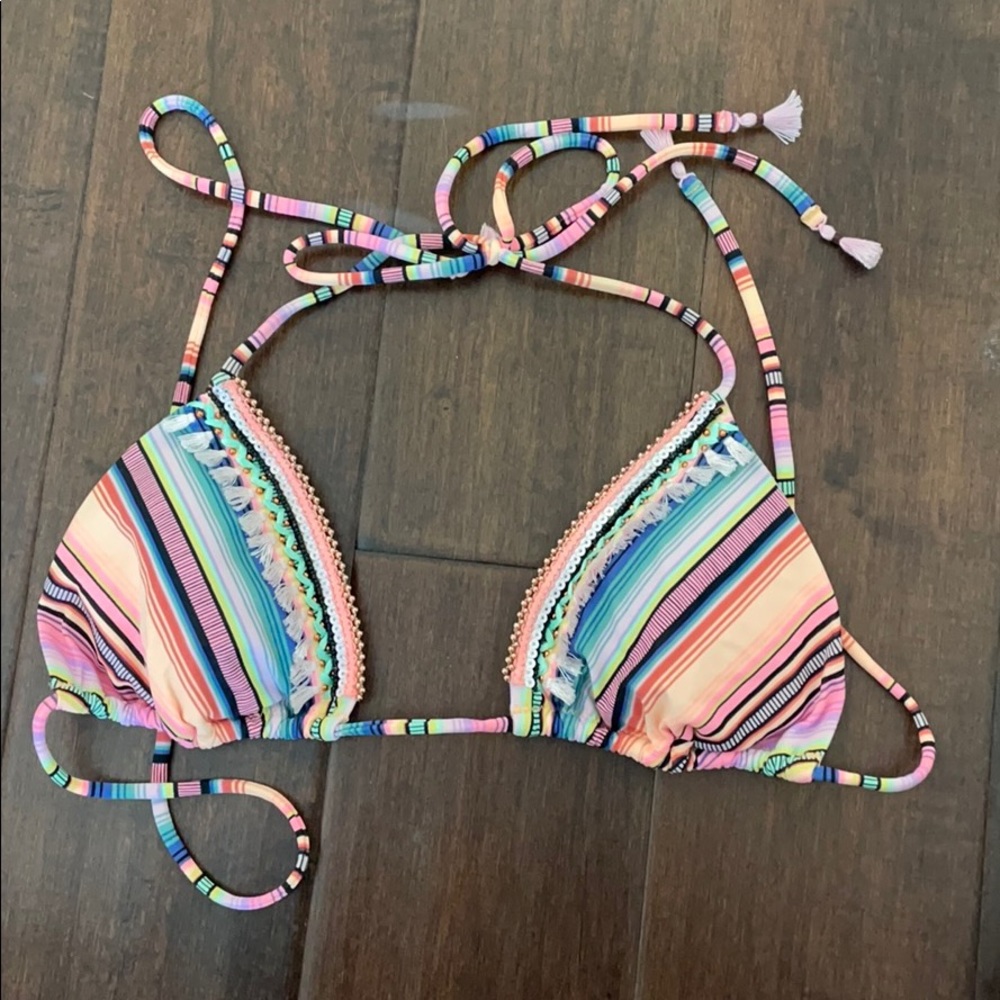 Wild topical bedazzled bikini top